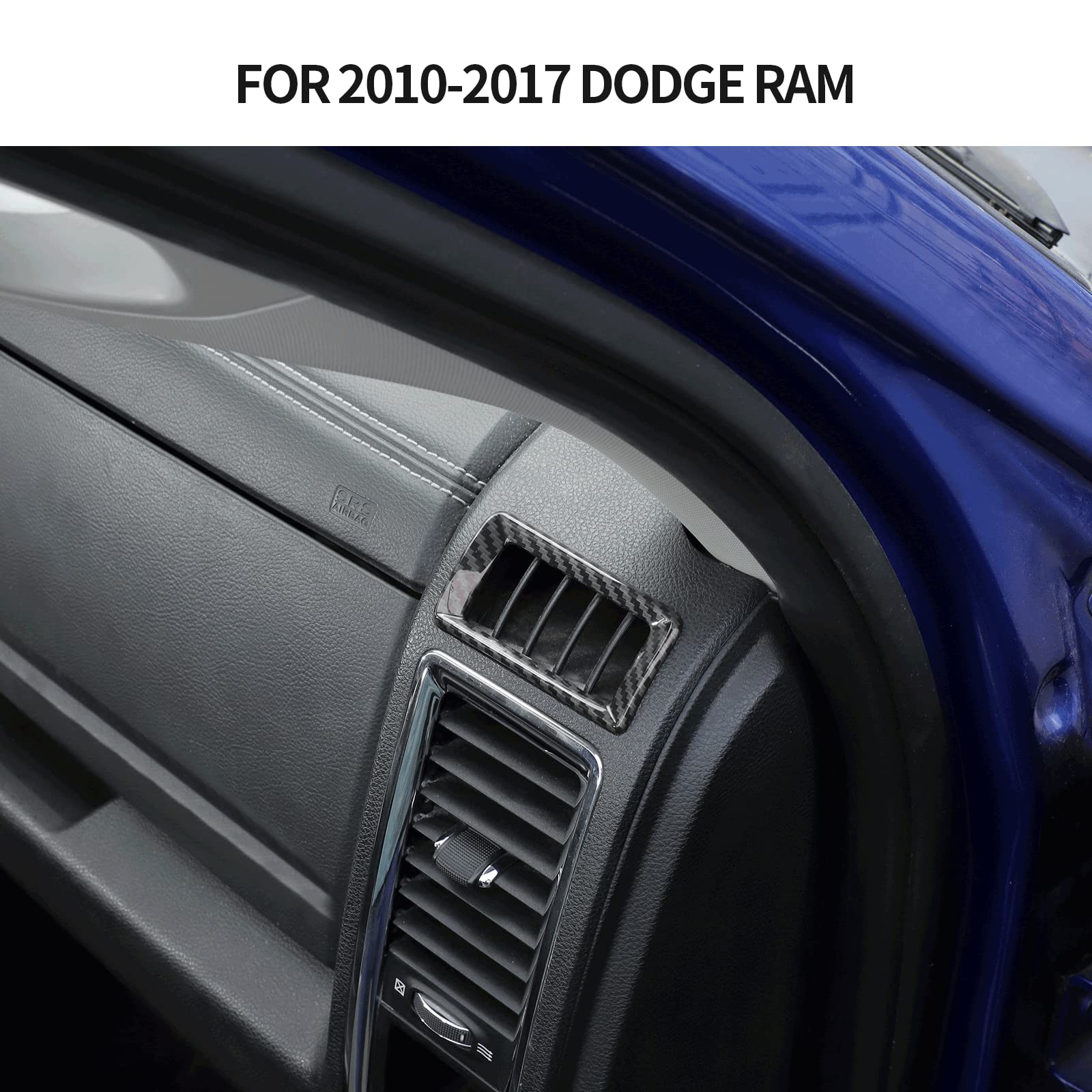 Carbon Fiber CheroCar Center Console Dashboard Vent Trim for 2010-2017 Dodge RAM - AC Outlet Cover & Interior Accessories Upgrade - Perfect for Road Trips & Off-Road Adventures