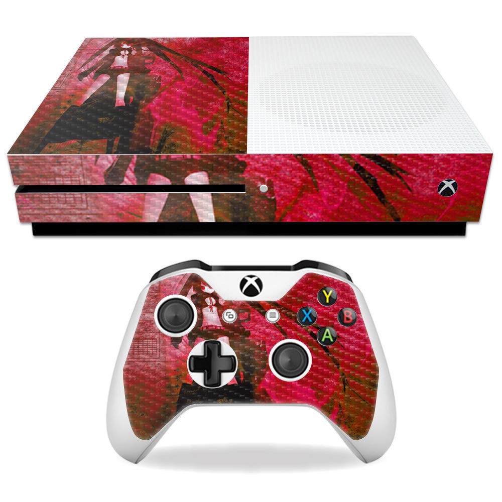 MightySkins Carbon Fiber Skin for Microsoft Xbox One S - Anime Design | Protective & Durable Textured Cover | Easy to Apply & Remove | Made in USA | Perfect for Gaming Setups & Personalization (CF-MIXBONES-Anime)