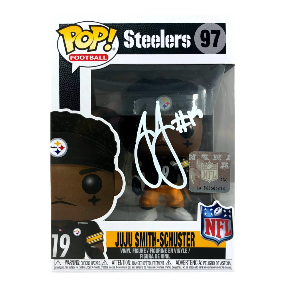 Juju Smith-Schuster Autographed Funko Pop #97 with JSA COA - Pittsburgh Steelers Signed Collectible - Perfect for NFL Fans, Sports Memorabilia Collectors, and Gift Giving