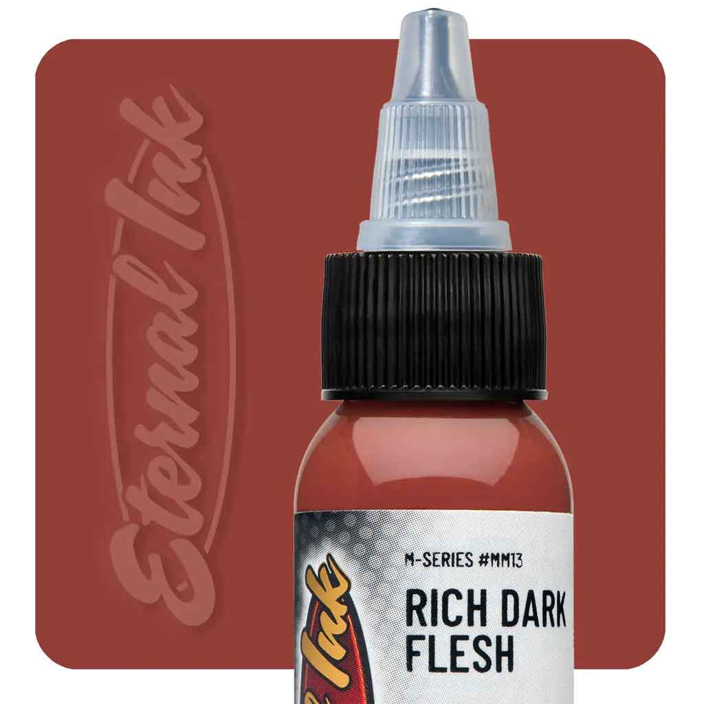 Rich Dark Flesh Eternal Ink - 1 oz Tattoo Ink for Professional Artists | Perfect for Realism, Portrait & Blackwork Tattoos