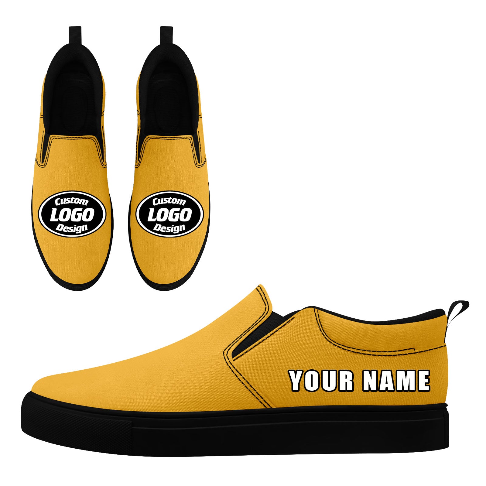 Custom Personalized Canvas Slip-On Sneakers for Men & Women - Lightweight Comfortable Casual Shoes FN071 E028030 - Perfect for Walking, Travel & Everyday Wear