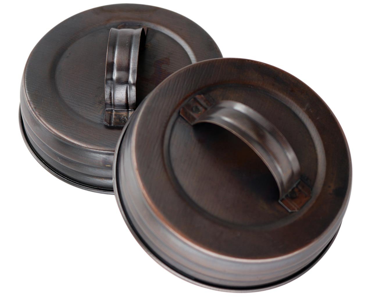 Oil Rubbed Bronze Mason Jar Lids with Handles - 4 Pack Wide Mouth Canning Jar Lids - Perfect for Home Canning, DIY Crafts, and Kitchen Storage