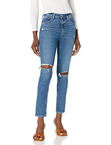 PAIGE Women's Sarah Vintage Distressed Slim Jeans - High Waist Skinny Denim Pants for Casual & Night Out