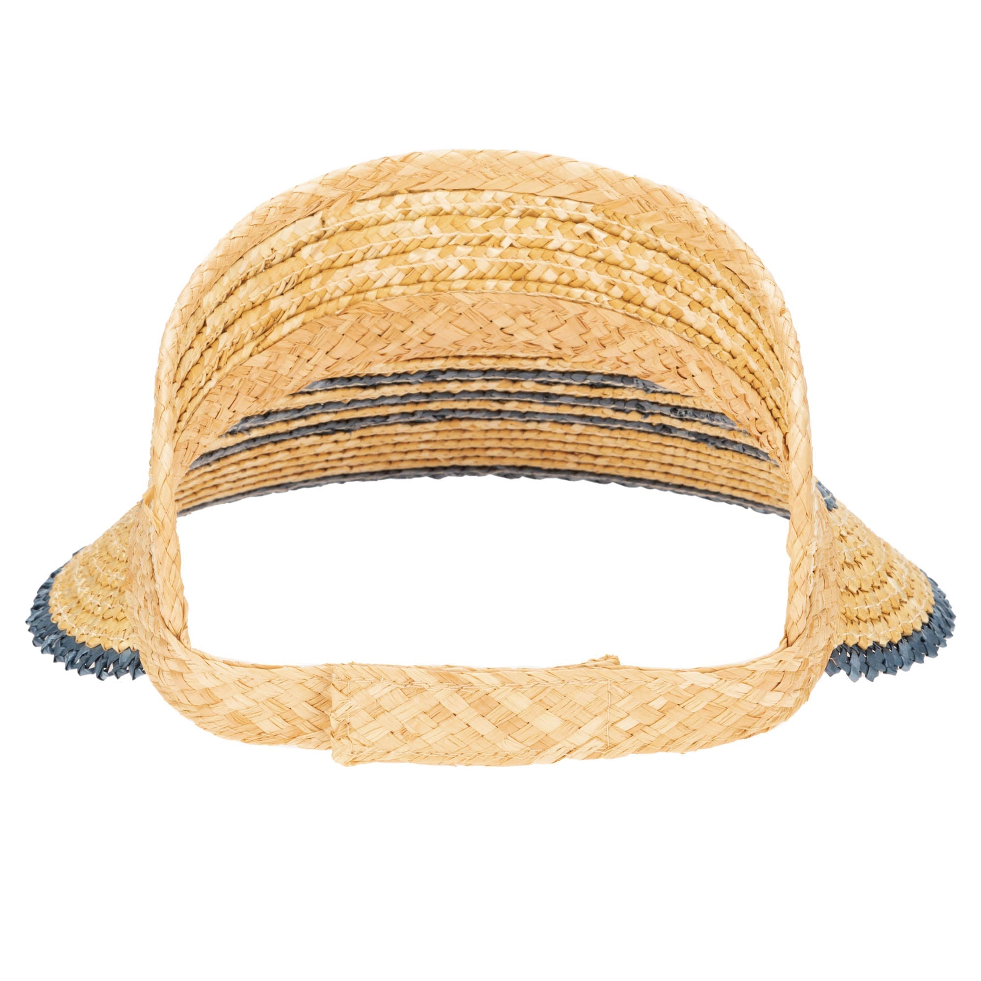 Women's Textured Wheat Straw Visor Hat with Adjustable Velcro Back - Breathable Sun Hat for Beach, Golf, Tennis & Outdoor Activities