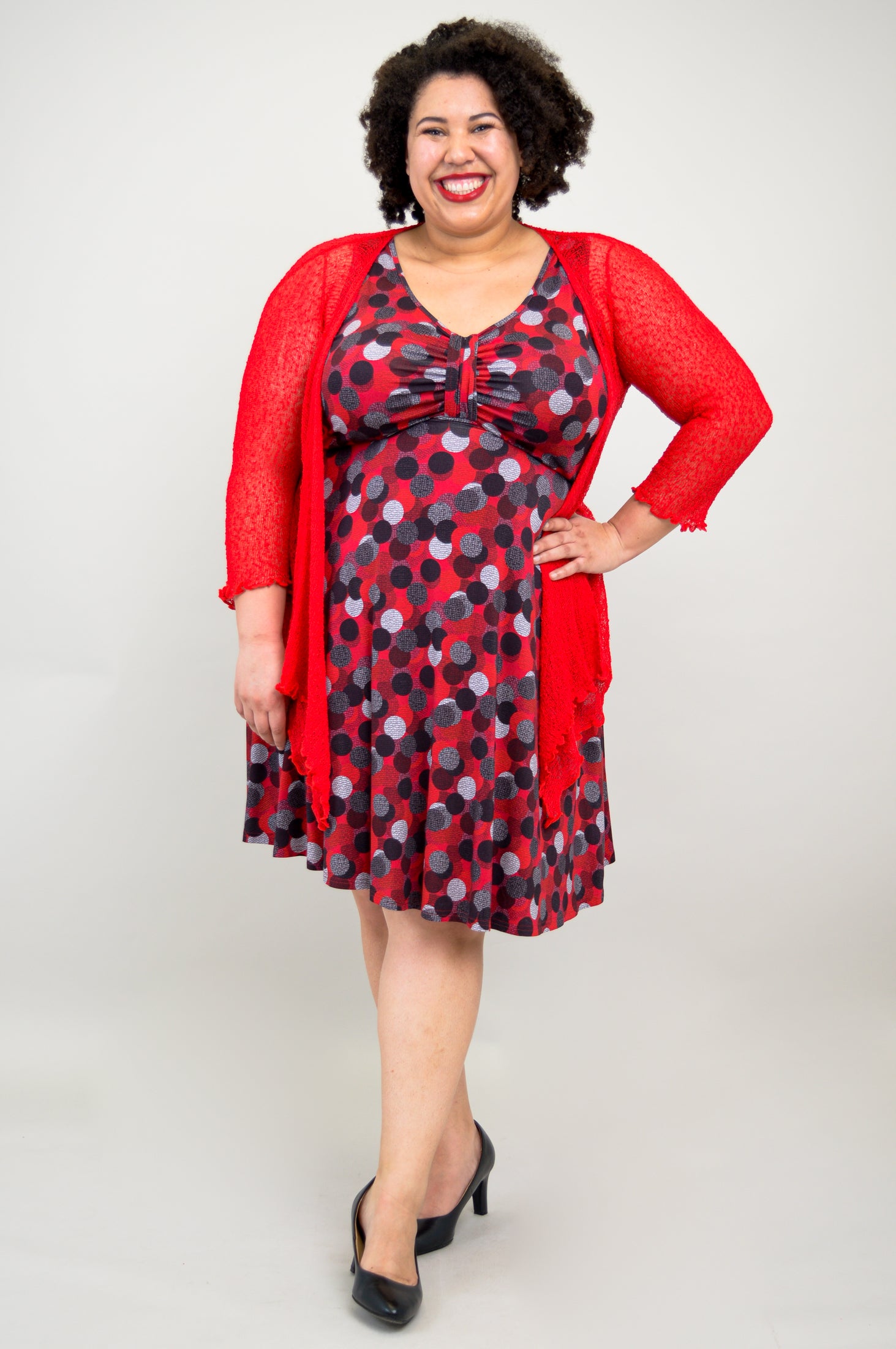 Genesis Dress - Stylish Polka Dot Dance Dress Made from Soft Bamboo Fabric, Perfect for Ballroom Dancing, Latin Dance & Performance Costumes