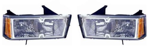 04-08 Canyon Colorado Chrome Bezel Headlights - High Performance LED Headlamp Pair Set for Improved Night Driving & Off-Road Visibility