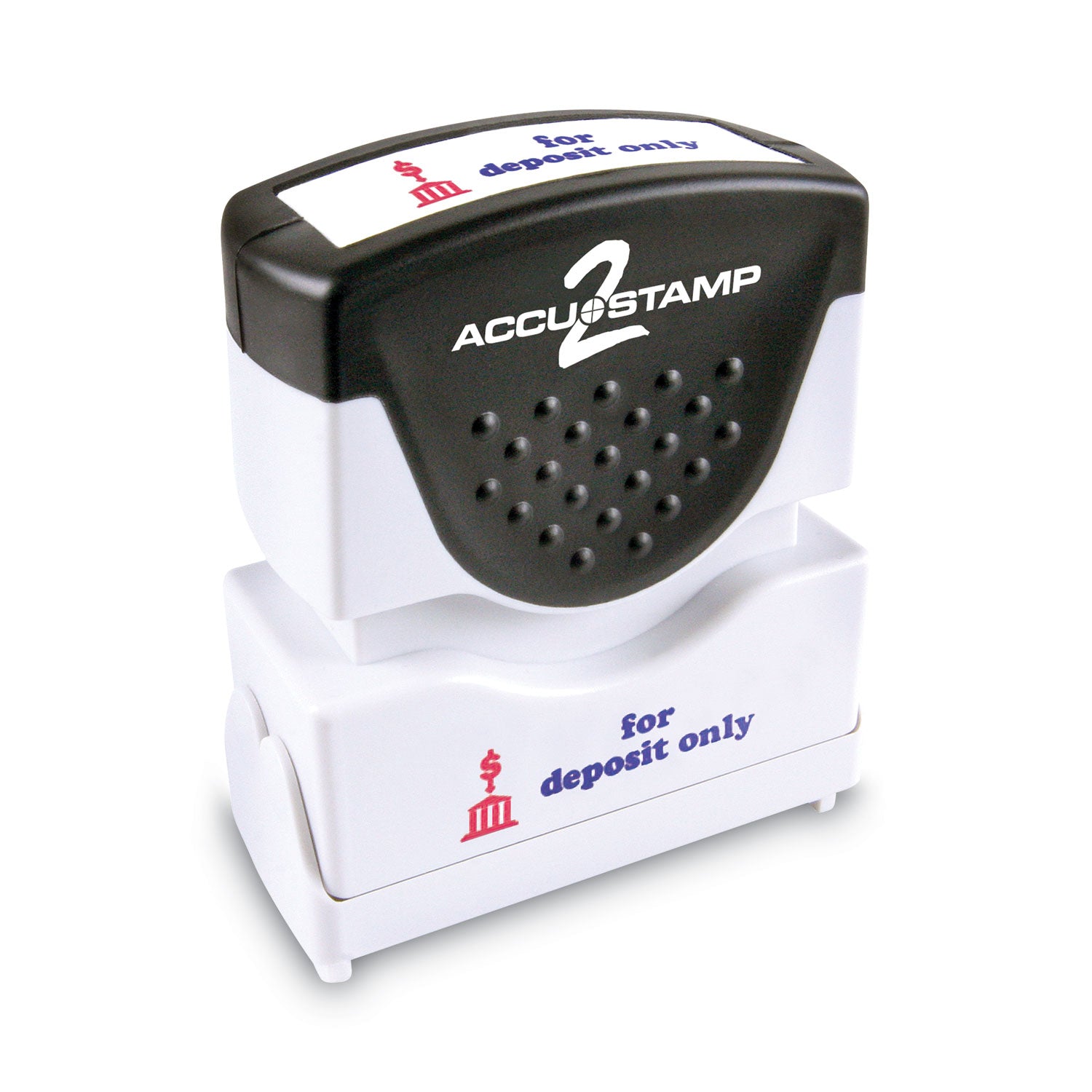 ACCUSTAMP2® Pre-Inked Deposit Stamp - Dual Color Red & Blue - 1.63
