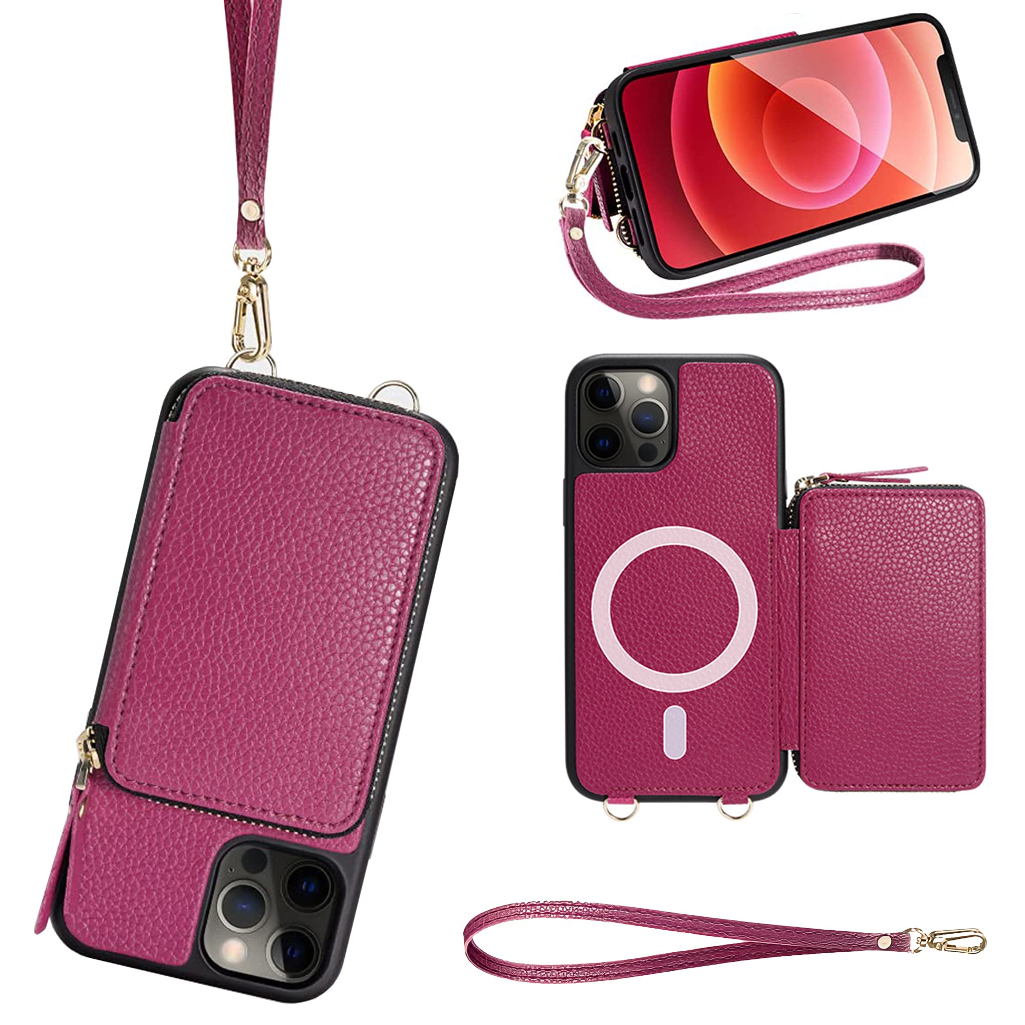 Premium ZVE Leather Wallet Case for iPhone 12 Pro Max 6.7