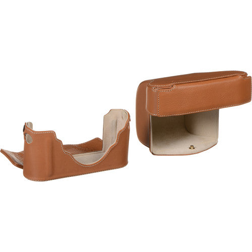 Leica Ever Ready Camera Case for Leica M & MP Models - Genuine Leather Short Front Section in Cognac Brown | Perfect for Travel, Street Photography & Camera Protection