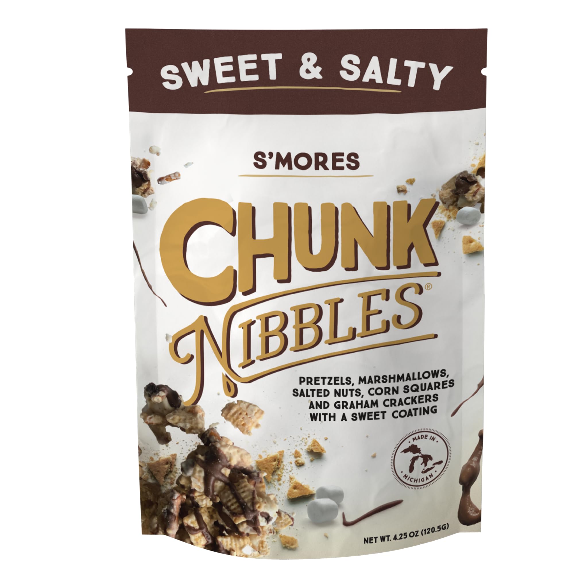 S'mores Snack Mix - Sweet & Salty Treats (4.25oz, 3 Packs) for Picnics & Parties