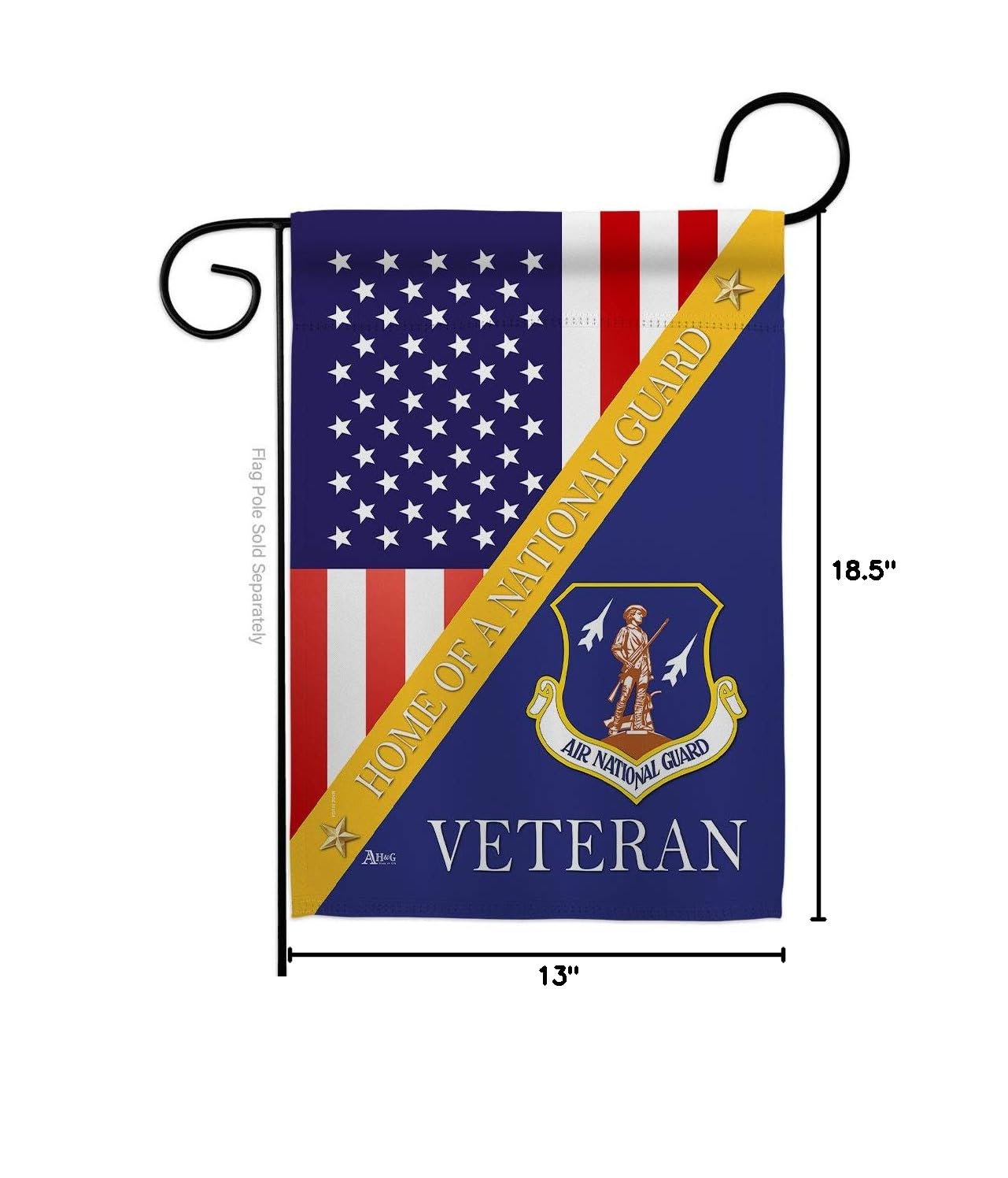 Americana Home & Garden G142610-BO 13x18.5 Inch Double-Sided Armed Forces Garden Flag - Home of Air National Guard Vertical Decorative Banner for Yard, House & Military Appreciation Gifts | Perfect for Patriotic Holidays, Front Porch Decor & Military Family Tributes