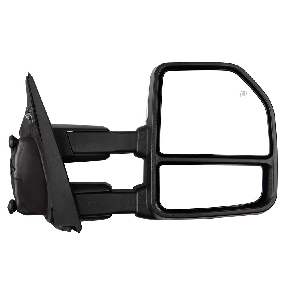 2015-2017 Ford F150 Power Adjustable Heated Towing Mirrors with Turn Signal & Puddle Light - Chrome Housing & Conversion Plug Kit (Pair) - Perfect for Enhanced Visibility & Safety While Towing or Night Driving