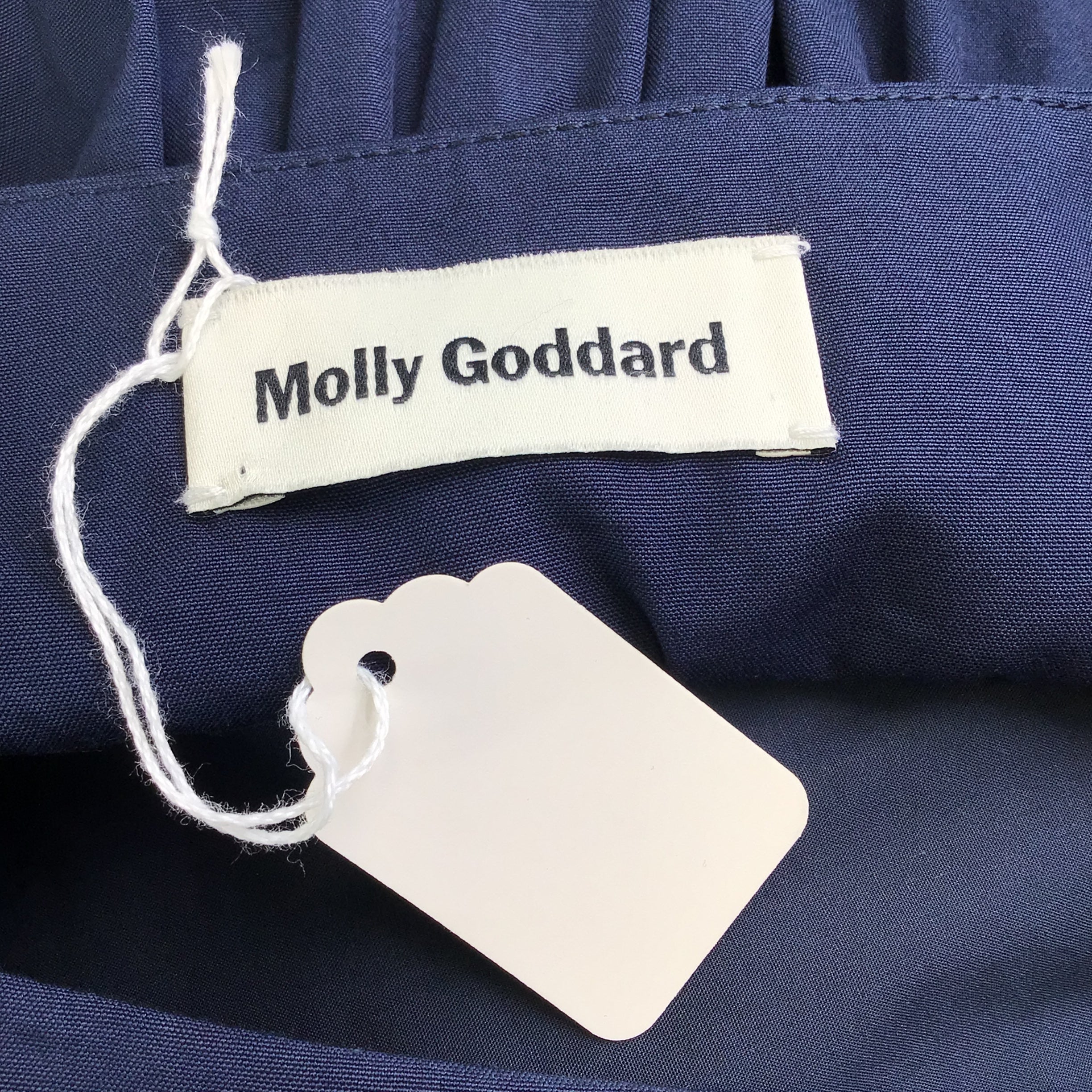 Molly Goddard Navy Blue Cotton Midi Skirt for Women | Flowy A-Line Skirt with Elastic Waist | Perfect for Casual Wear, Office Outfits & Summer Dresses