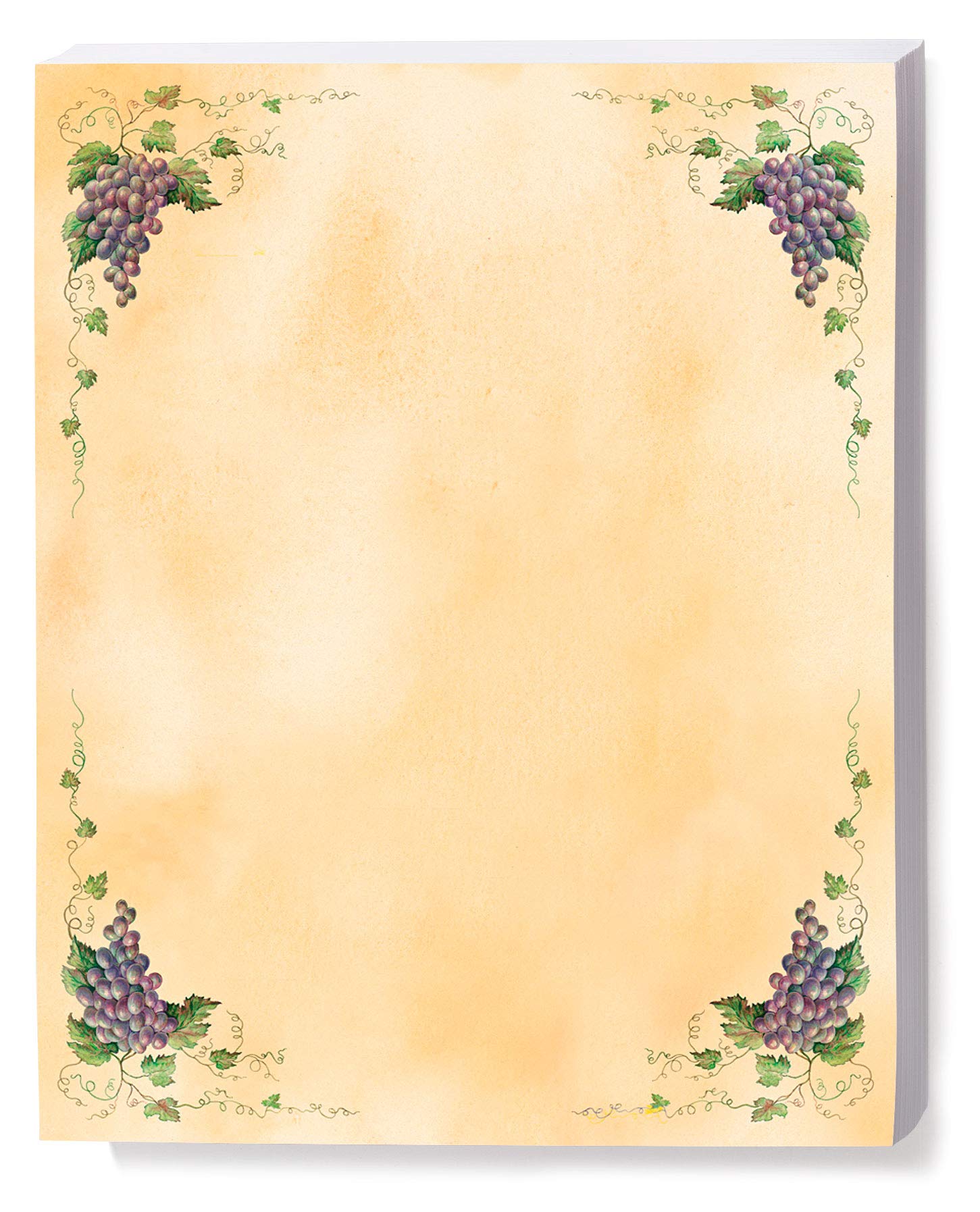 Premium Grapevine Themed Stationery Paper - Elegant Border Letterhead 8.5 x 11 Inches, 100 Sheets for Writing & Printing | Perfect for Business Correspondence, Wedding Invitations & Creative Projects