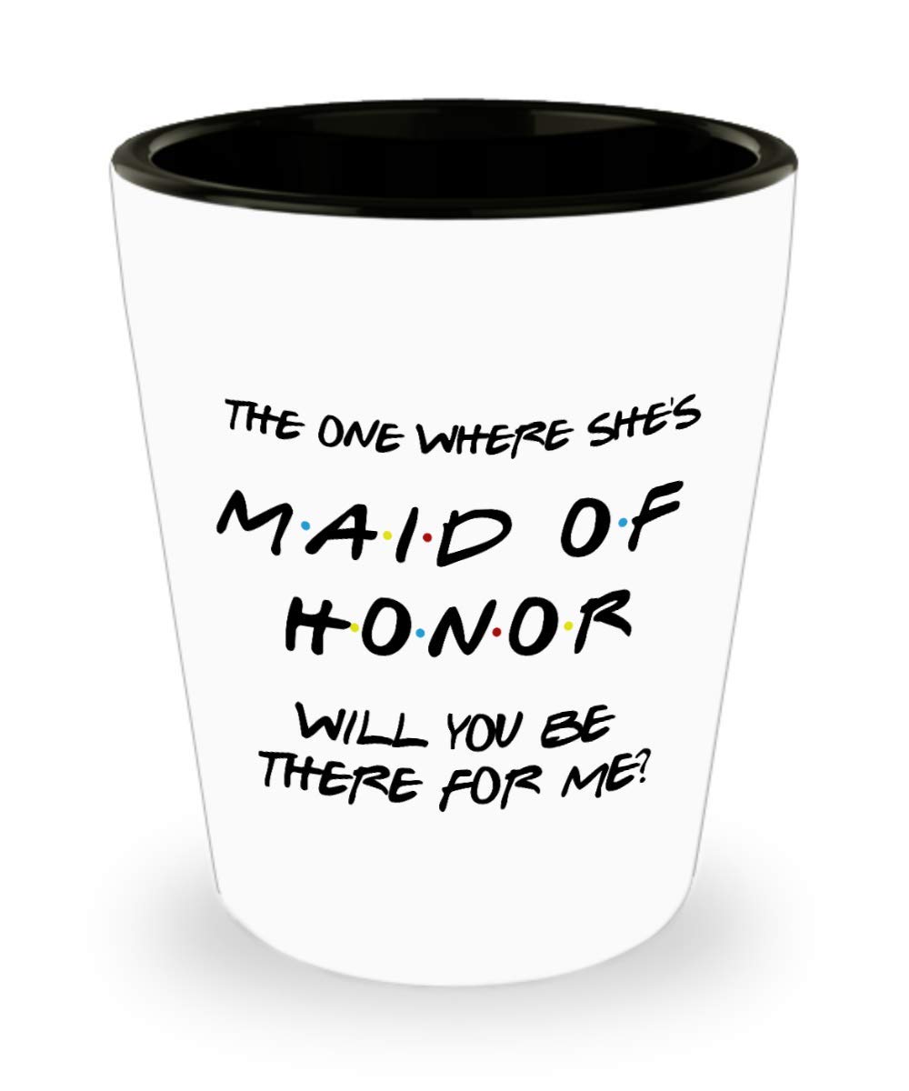 Will You Be My Maid of Honor Proposal Shot Glass - Unique Bridesmaid Gift for Bachelorette Parties & Wedding Celebrations