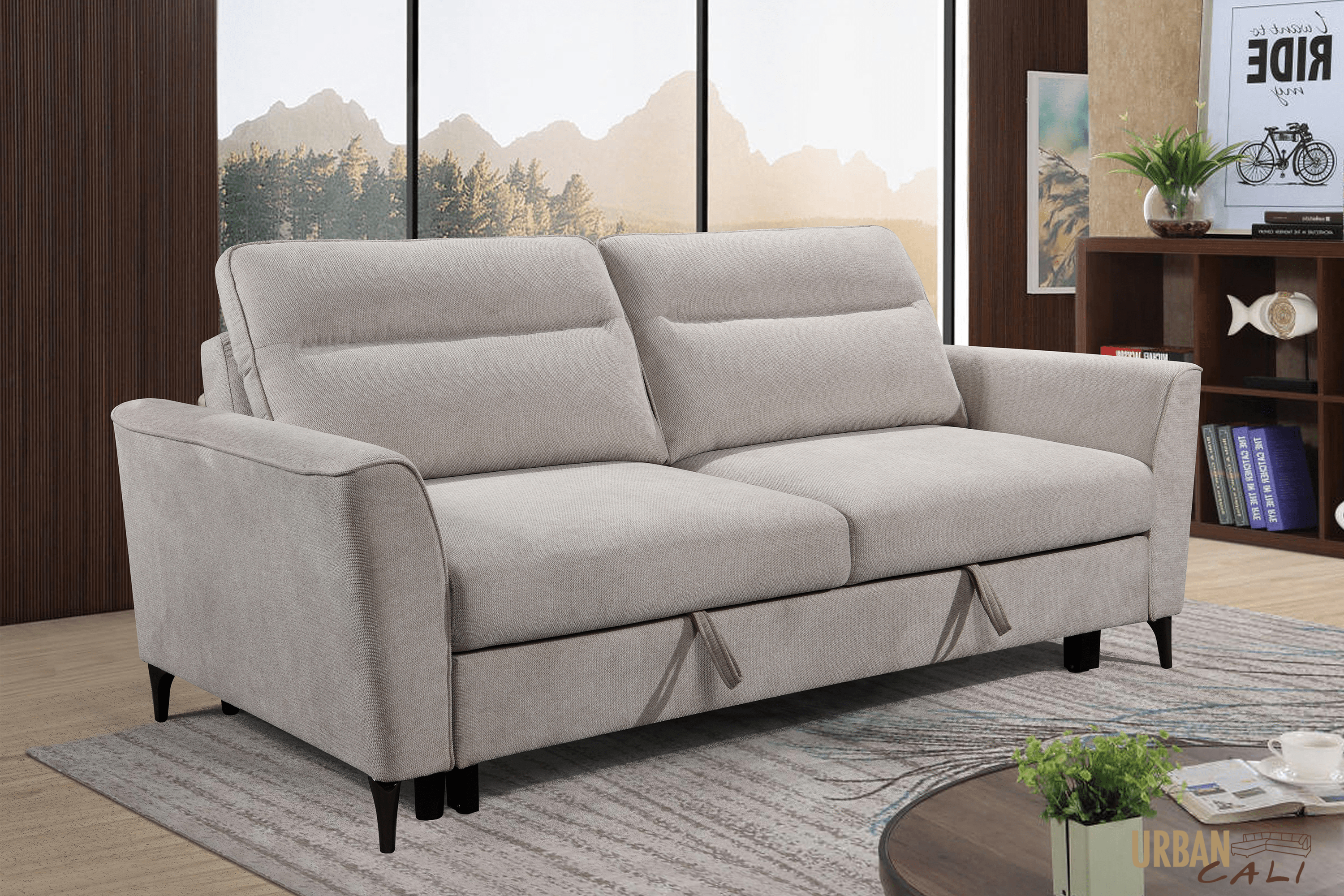 Andara Beige San Jose Sleeper Sofa Bed - Convertible 3-in-1 Sofa, Loveseat & Bed for Small Spaces - Perfect for Apartments, Guest Rooms & Home Offices