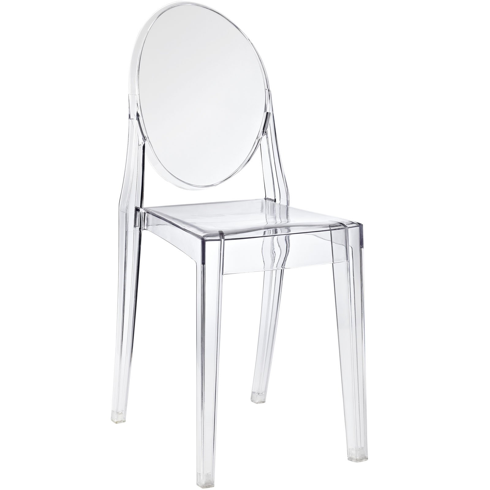 Modway Casper Modern Acrylic Stacking Chair - Clear Transparent Kitchen & Dining Room Chair - Fully Assembled - Perfect for Small Spaces, Restaurants & Modern Home Decor