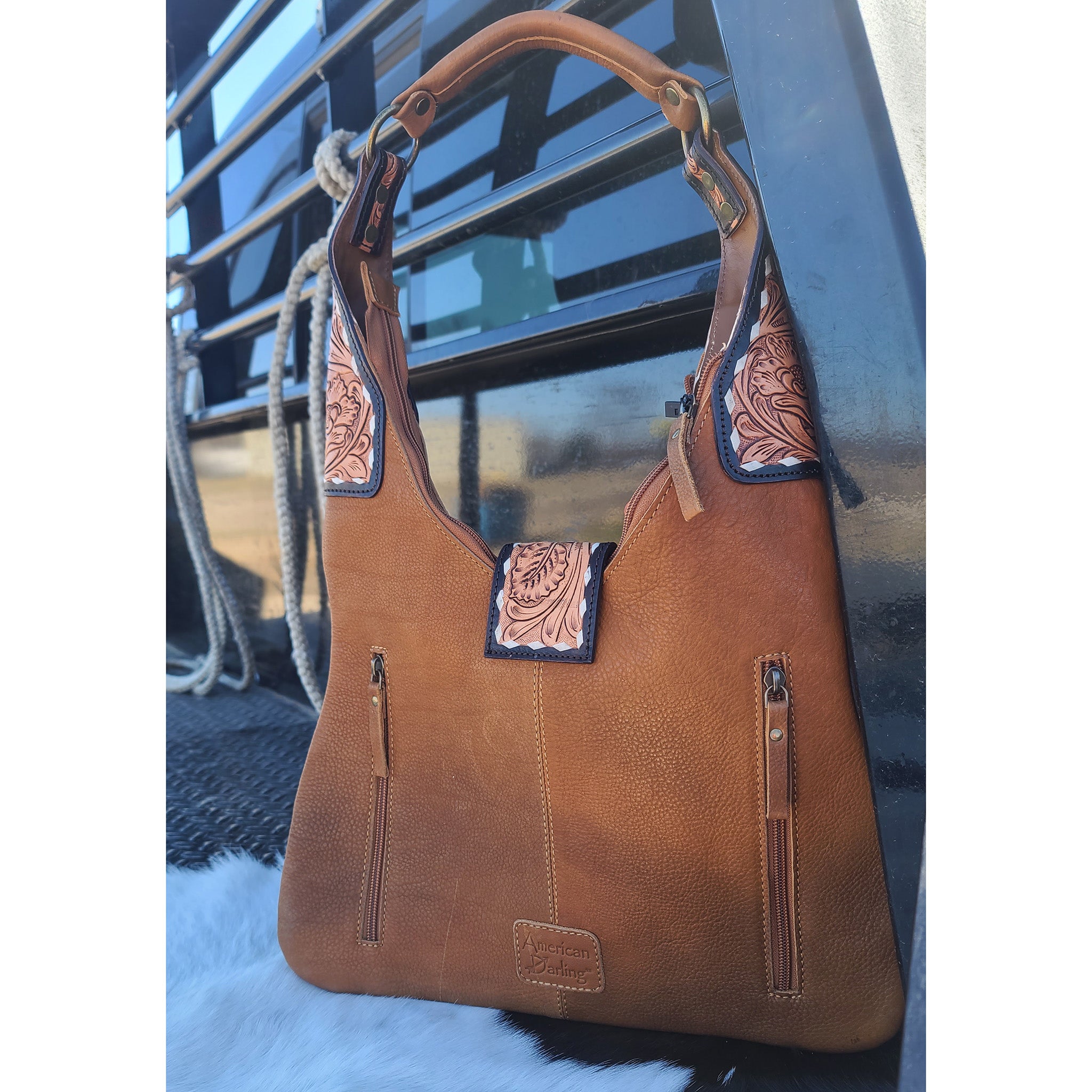 American Darling Conceal Carry Hobo Tooled Marcella Bag - Stylish & Functional Crossbody Purse for Women | Perfect for Travel, Shopping & Everyday Use