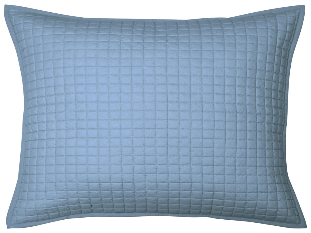 Avasa Home Willa Dutch Euro Sham Pillow Cover - Ocean Blue - Premium Cotton Linen Blend - Decorative Bedroom Pillowcase for Luxury Home Decor & Guest Room Styling