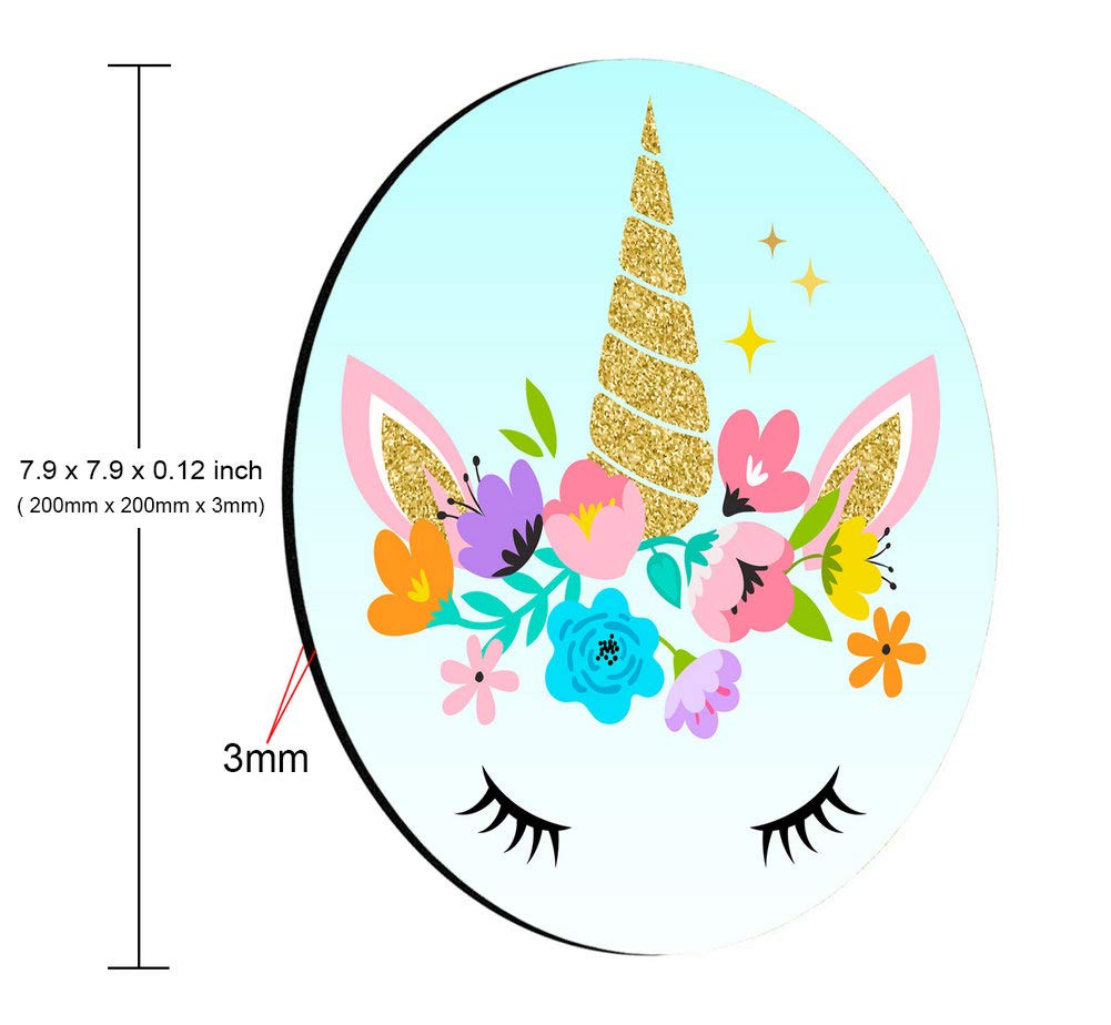 Cute Unicorn Round Mouse Pad - Soft Non-Slip Gaming & Office Desk Mat - Perfect Gift for Teachers, Students & Coworkers - Great for Home Office, Gaming Setup & Workstation Accessories