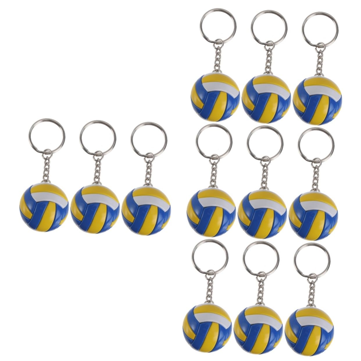 Toddmomy 4 Sets Stylish Volleyball Keychain - Realistic Mini Volleyball Keyring for Handbags, Backpacks & School Bags - Durable Fashion Accessories Gift Set (3pcs x 4) - Perfect for Sports Fans, Volleyball Players & Gift Giving