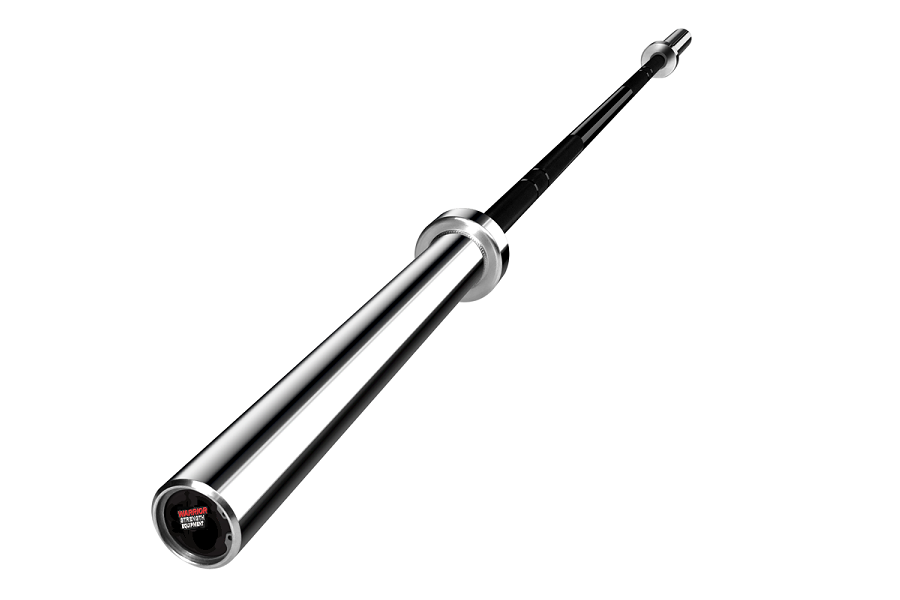 Warrior Black Zinc & Chrome Olympic Barbell - Premium Weightlifting Bar for CrossFit, Powerlifting & Home Gym Workouts
