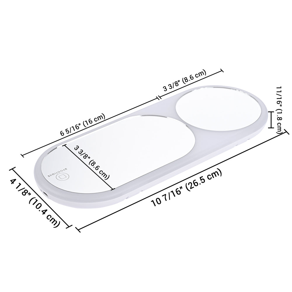 TheLAShop Clip-On Vanity Mirror with LED Light & 3X Magnification - Perfect for Cars, Makeup, and Travel | Sun Visor Mirror with Light for Women & Men