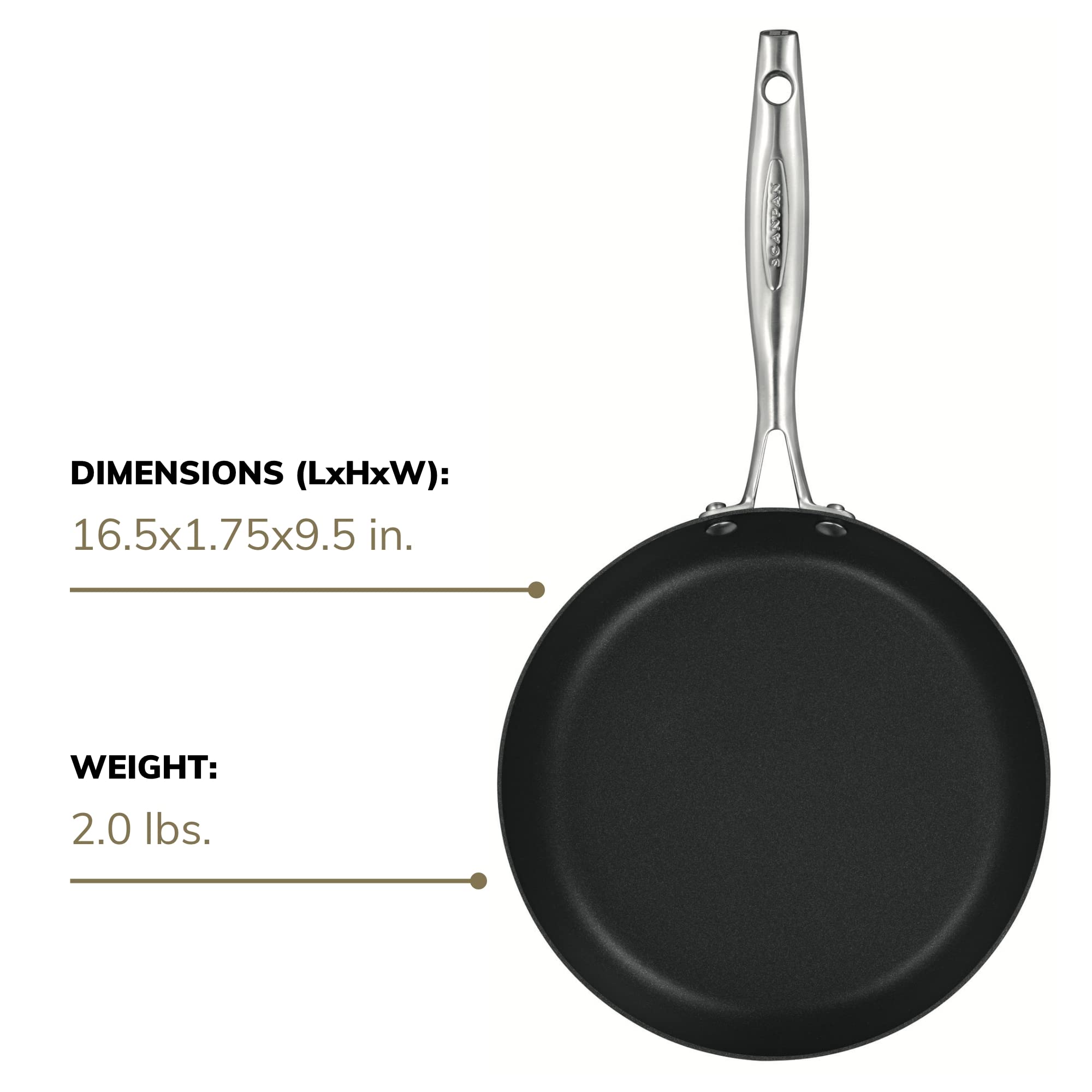 Scanpan Pro IQ 9.5” Nonstick Fry Pan - Premium Danish Cookware - Oven, Dishwasher & Metal Utensil Safe - Perfect for Searing, Frying & Sauteing - Handcrafted in Denmark