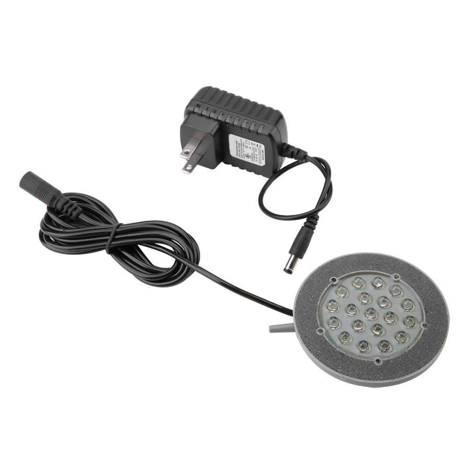 19 LED Aquarium Air Stone Bubble Generator - Colorful Submersible Fish Tank Light with Air Pump for Oxygenation | Perfect for Freshwater & Saltwater Tanks, Home & Office Decor