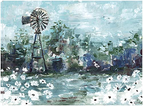 Windmill and Daisies Landscape