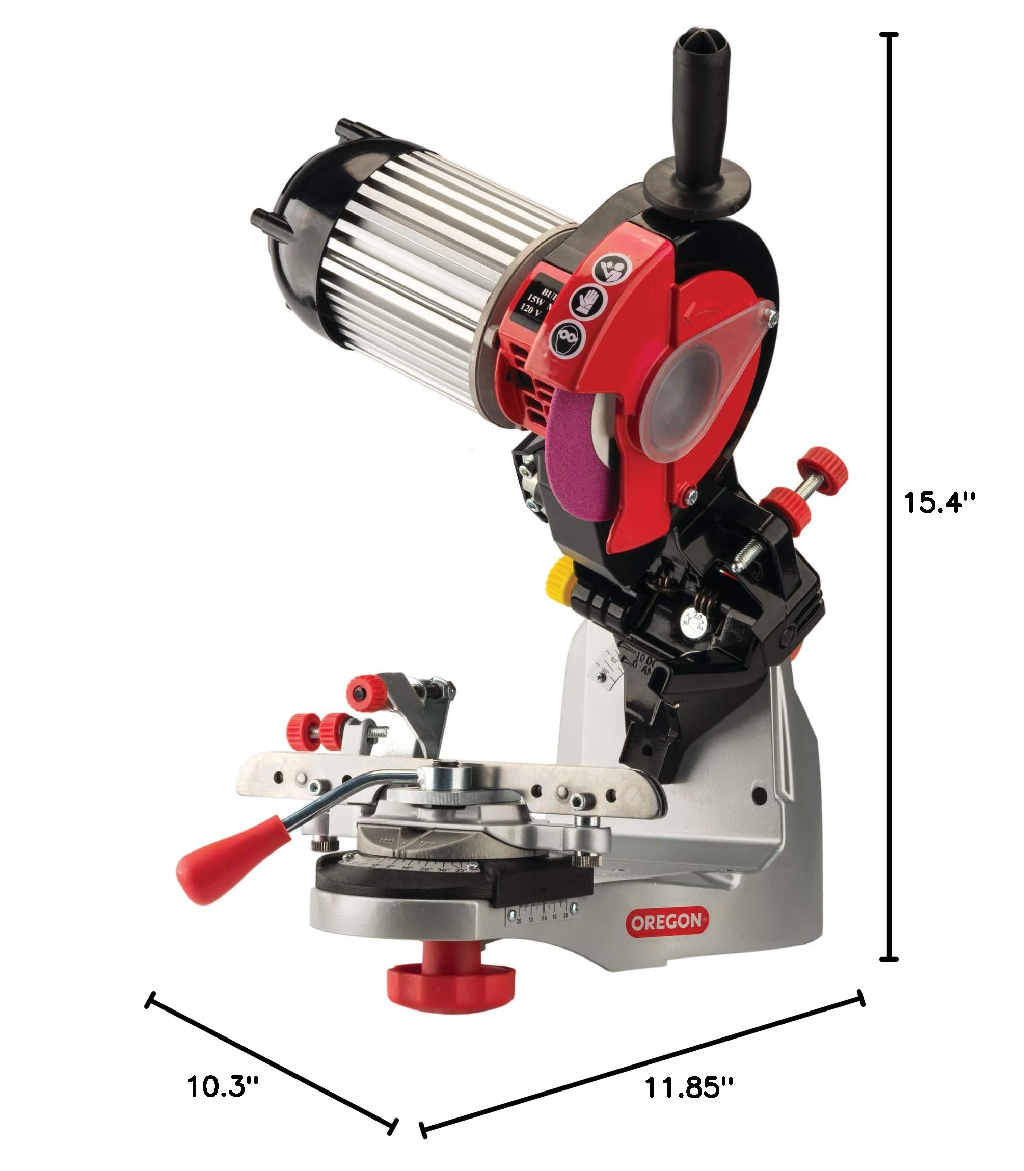 Oregon Professional 120-Volt Bench Grinder Universal Saw Chain Sharpener - Works with All Chainsaw Chains (520-120) - Perfect for Woodworking, DIY Projects & Chainsaw Maintenance