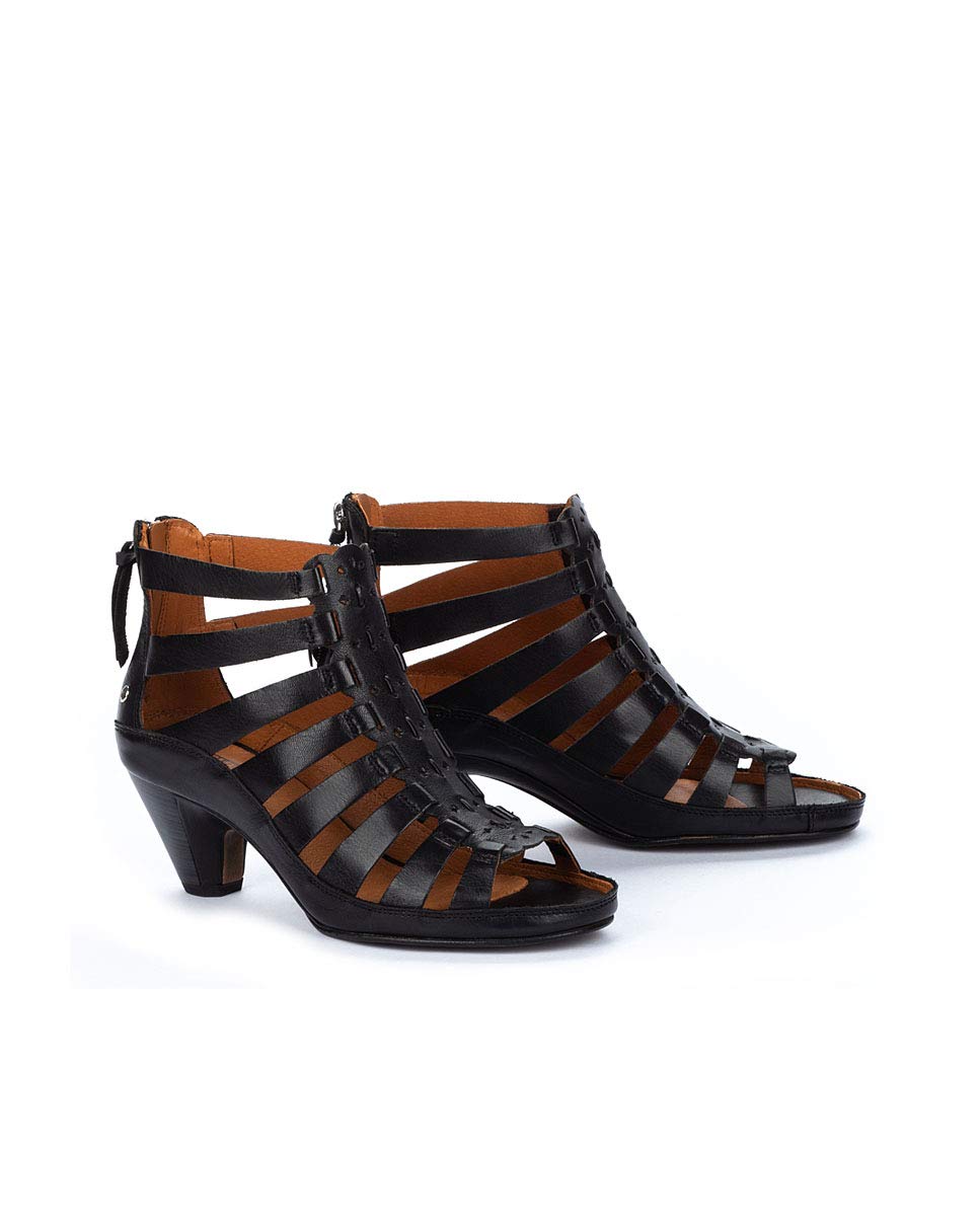 PIKOLINOS Women's Leather Heeled Sandals - Comfortable Java Color Dressy Sandals for Summer, Weddings & Date Nights