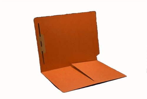 Orange Folders with 1 Top Fastener & 1/2 Pocket - End Tab File Folders for Office, School, and Document Organization | Perfect for Filing, Sorting, and Storing Papers