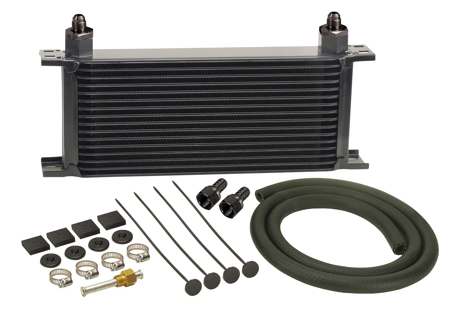 Derale 13402 Series 10000 Stacked Plate Transmission Oil Cooler - 16 Row High Performance Cooler for Trucks, RVs & Off-Road Vehicles | Heavy-Duty Cooling Solution for Automatic Transmissions