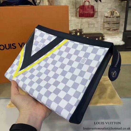 Louis Vuitton Pochette Voyage MM Handbag - Damier Azur Canvas Crossbody Bag for Women | Perfect for Travel, Shopping & Everyday Use