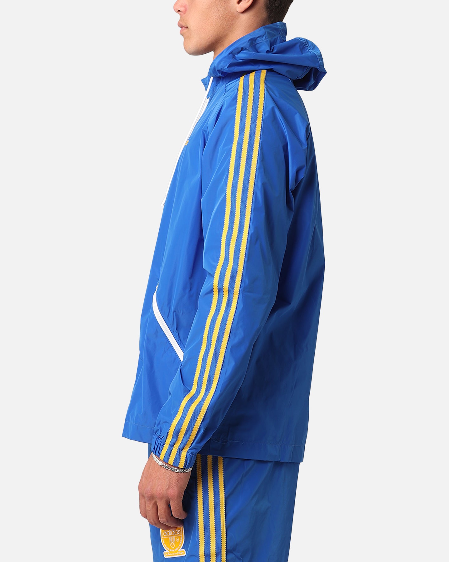 Adidas Windbreaker Jacket for Men & Women - Lightweight Water-Resistant Running Jacket with Hood - Perfect for Outdoor Sports, Jogging & Hiking - Blue