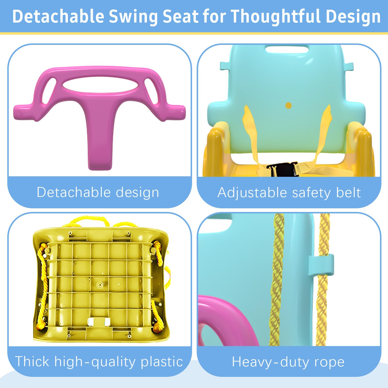 Taleco Gear 2 in 1 Toddler Swing & Baby Jumper with 4 Sandbags for Stability - Foldable Indoor/Outdoor Baby Swing for Easy Installation & Storage - Perfect for Backyards, Parks, and Playrooms
