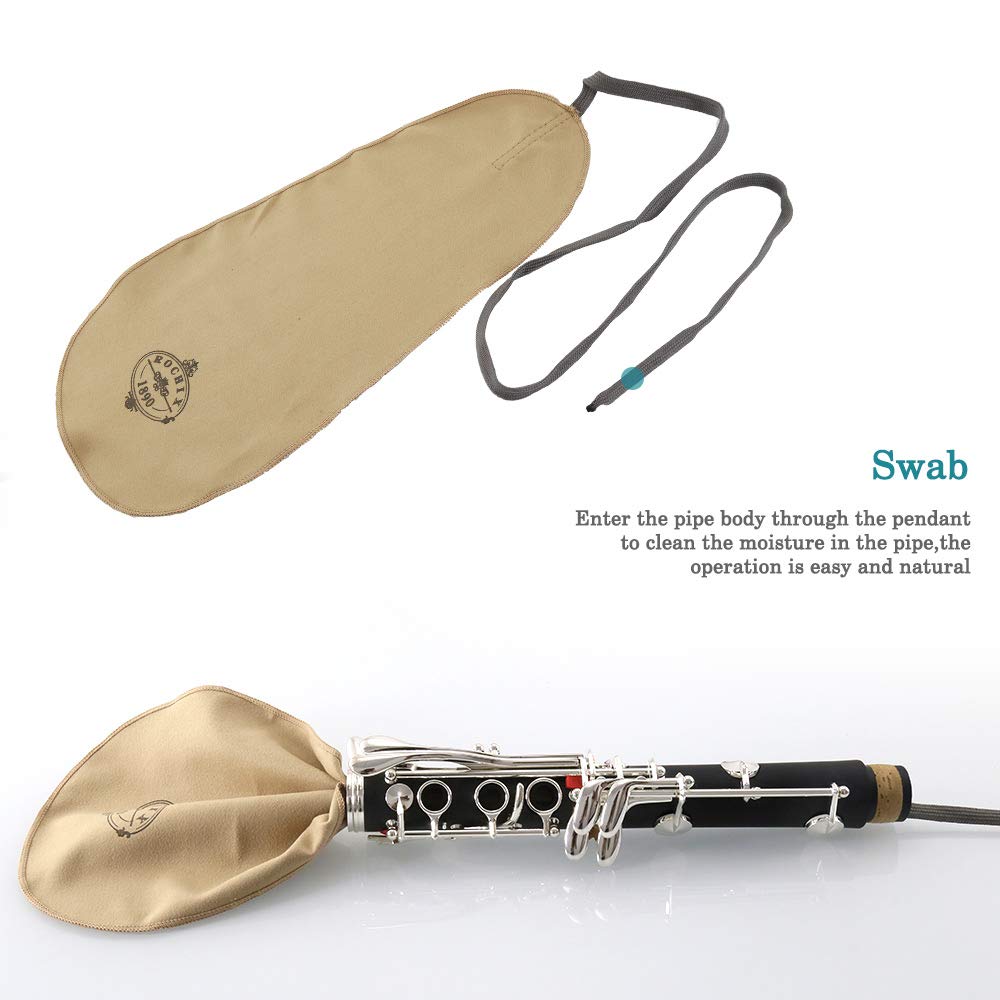 Premium Clarinet Cleaning & Maintenance Kit - Key Oil, Cork Grease, Swab, Cleaning Cloth, Thumb Rest & Mouthpiece Brush - Complete Care Set for Woodwind Instrument Protection - Perfect for Students & Professional Musicians