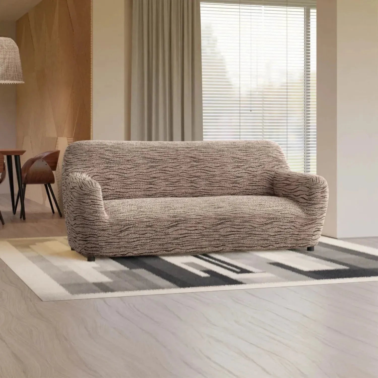 3 Seater Sofa Slipcover - Soft Microfiber Printed Fabric - Perfect for Living Room, Family Room & Home Decor