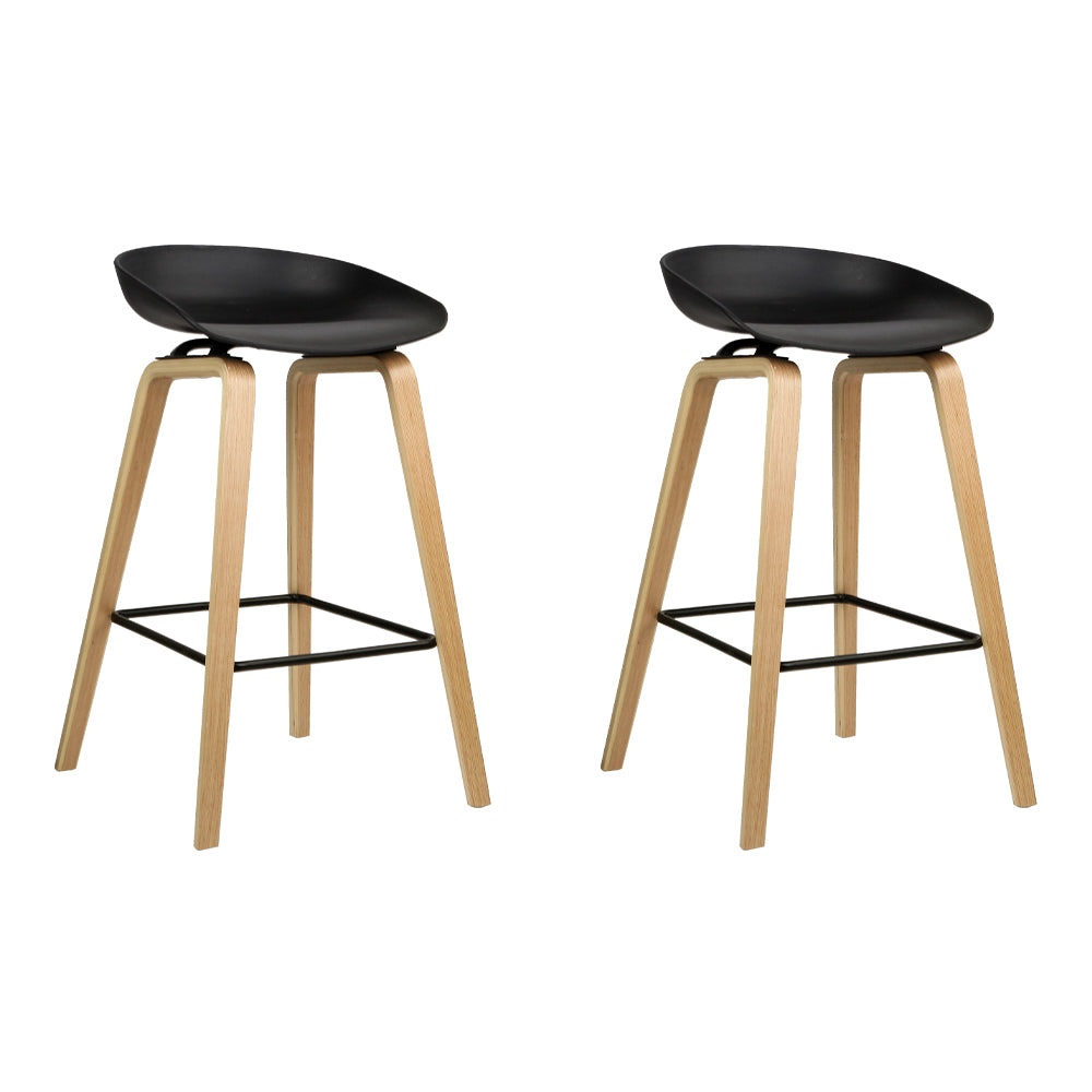 2 Pack Wooden Bar Stools for Kitchen Island, Counter Height Dining & Home Decor - Rustic Style Adjustable Height Stools for Breakfast Nook, Bar, or Pub