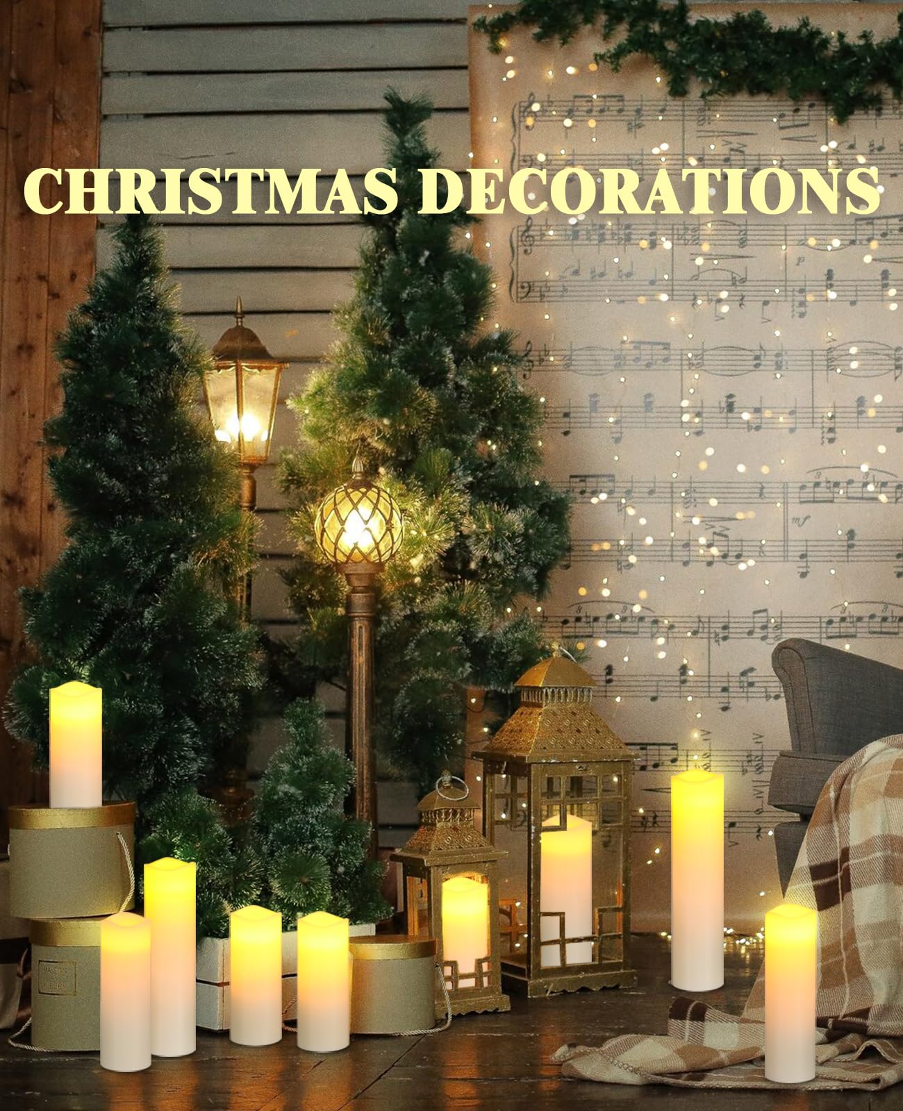 Flameless LED Pillar Candles Set of 9 - Battery Operated with Remote & Timer, Real Wax - Perfect for Home Decor, Weddings, Parties & Relaxation