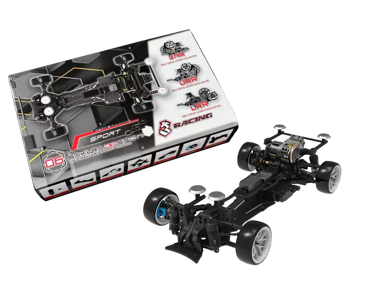 3Racing 1/10 Scale Fiber Glass Belt UMR Chassis Kit for RC Drift Cars - Sakura D6/D6S 2024 Edition (Unassembled, No Electronics) | Perfect for Competitive Drifting and On-Road Racing