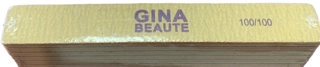 Premium Gina Beaute Yellow Nail Files - 25pcs (100/100 Grit, Large Size) for Professional Salon & Home Manicure/Pedicure Care