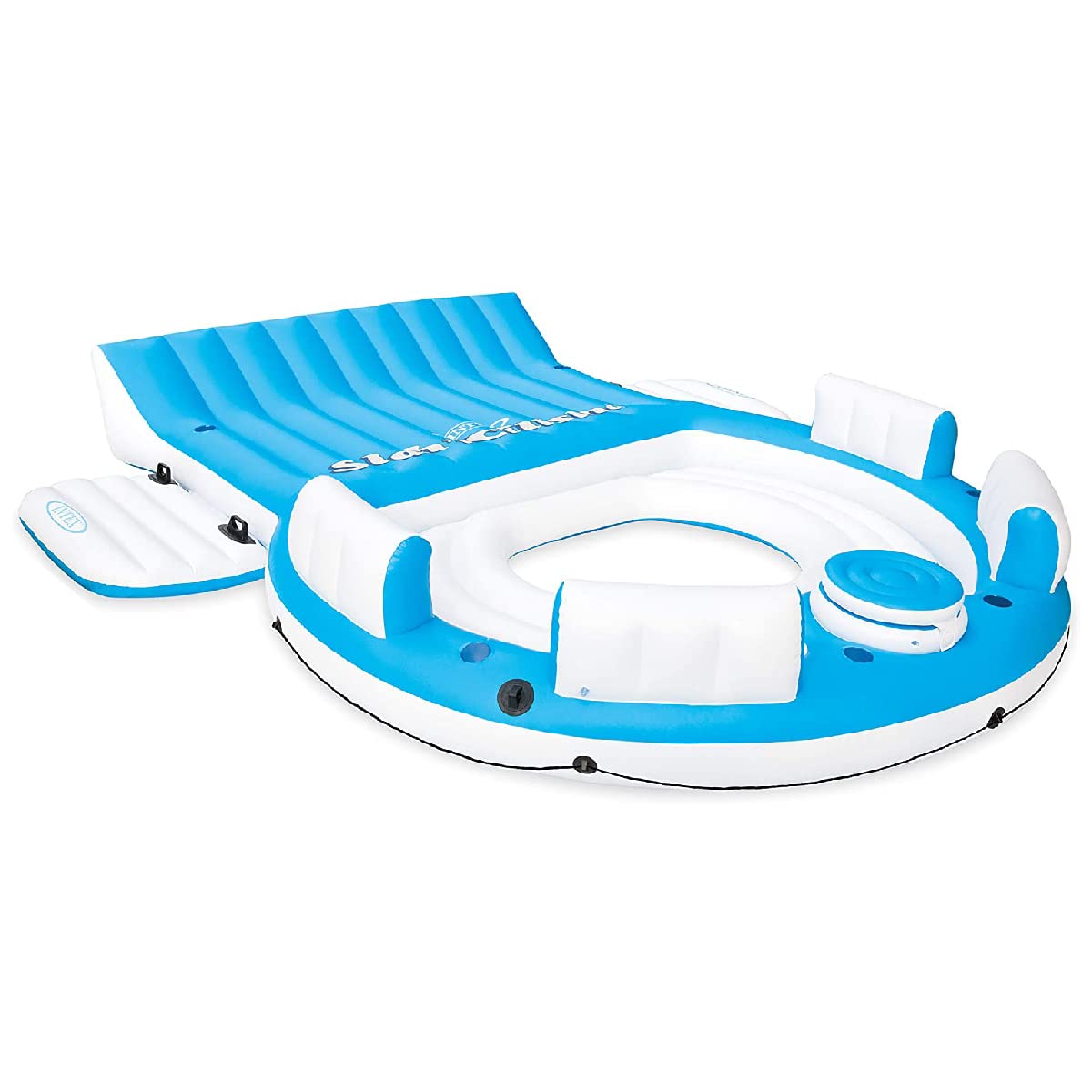 Waterproof Bluetooth Speaker with Subwoofer - Portable Wireless U Speakers for Pool, Beach & Summer Fun | Splash 'N Chill Inflatable 7-Person Relaxation Island Bundle