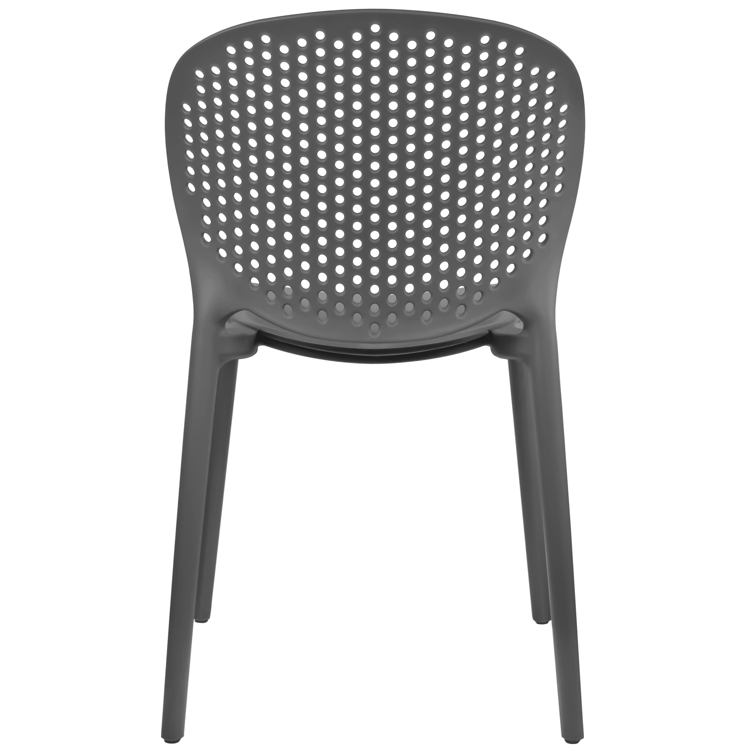 2 Pack Modern Stackable Patio Chairs - Indoor Outdoor Dining Chairs for Poolside, Kitchen, Living Room & Restaurant - Space-Saving Gray Side Chairs (Perfect for Small Spaces, Balcony Decor & Outdoor Entertaining)