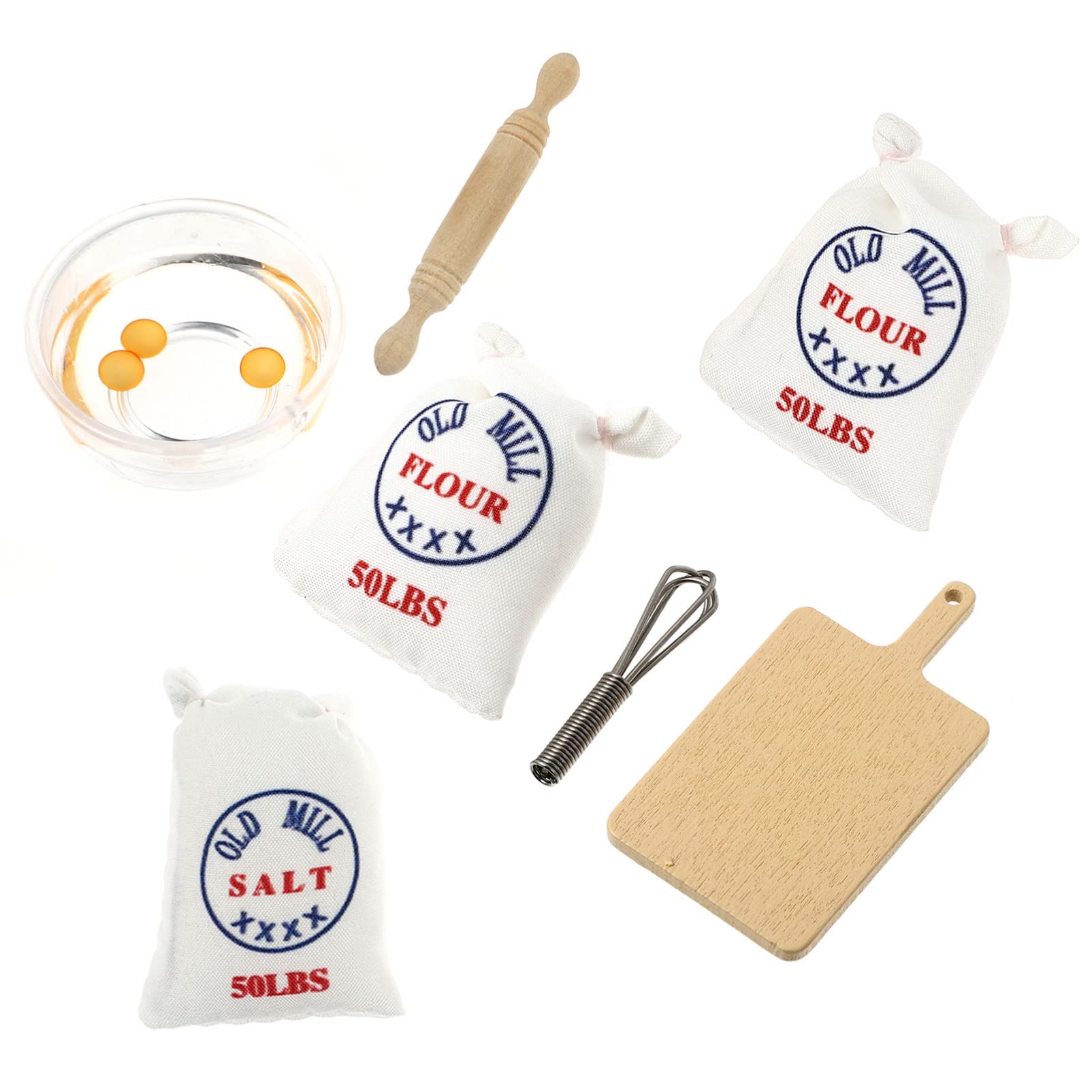 Miniature Kitchen Utensils Set - 24PCS Dollhouse Mini Cooking Accessories, Tiny Salt & Flour Containers, Mini Food Toys for Kids, Perfect for Dollhouse Decor, Role Play & Collectors | Great Gift for Kids & Miniature Enthusiasts