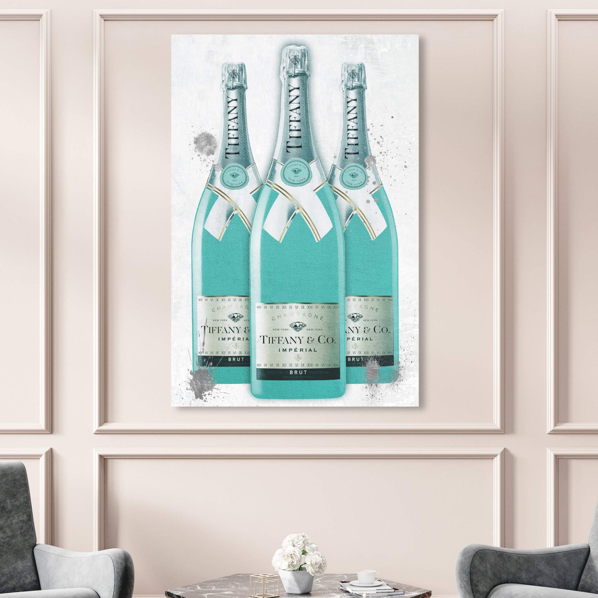 Diamonds and Bubbles Champagne Wall Art Canvas Print - 40x60 Inch Fashion & Glam Home Decor by Oliver Gal Artist Co. - Perfect for Living Room, Bedroom or Office Decoration