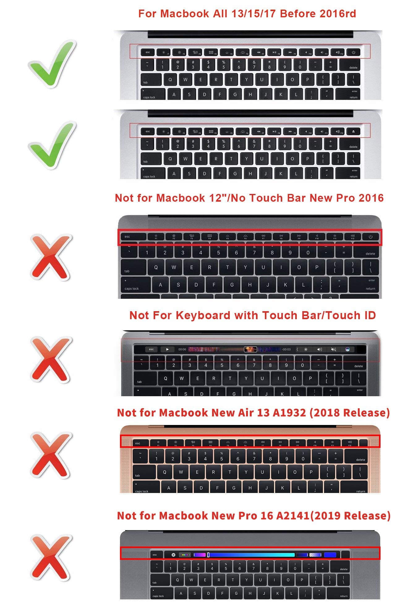 HRH Korean Silicone Keyboard Cover Skin for MacBook Air 13