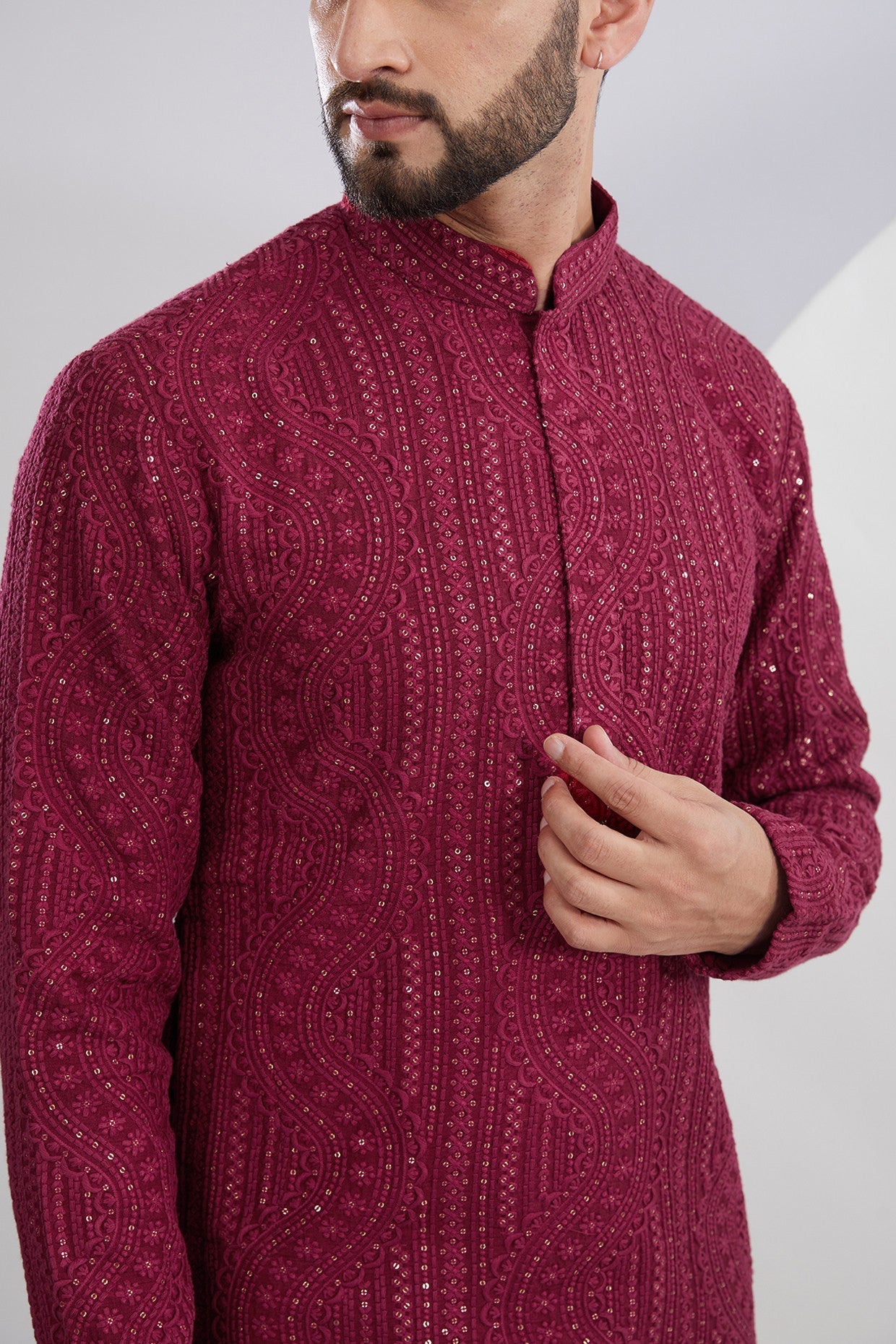 Elegant Maroon Embroidered Kurta for Women | Traditional Indian Tunic Top | Perfect for Festivals, Weddings & Cultural Events