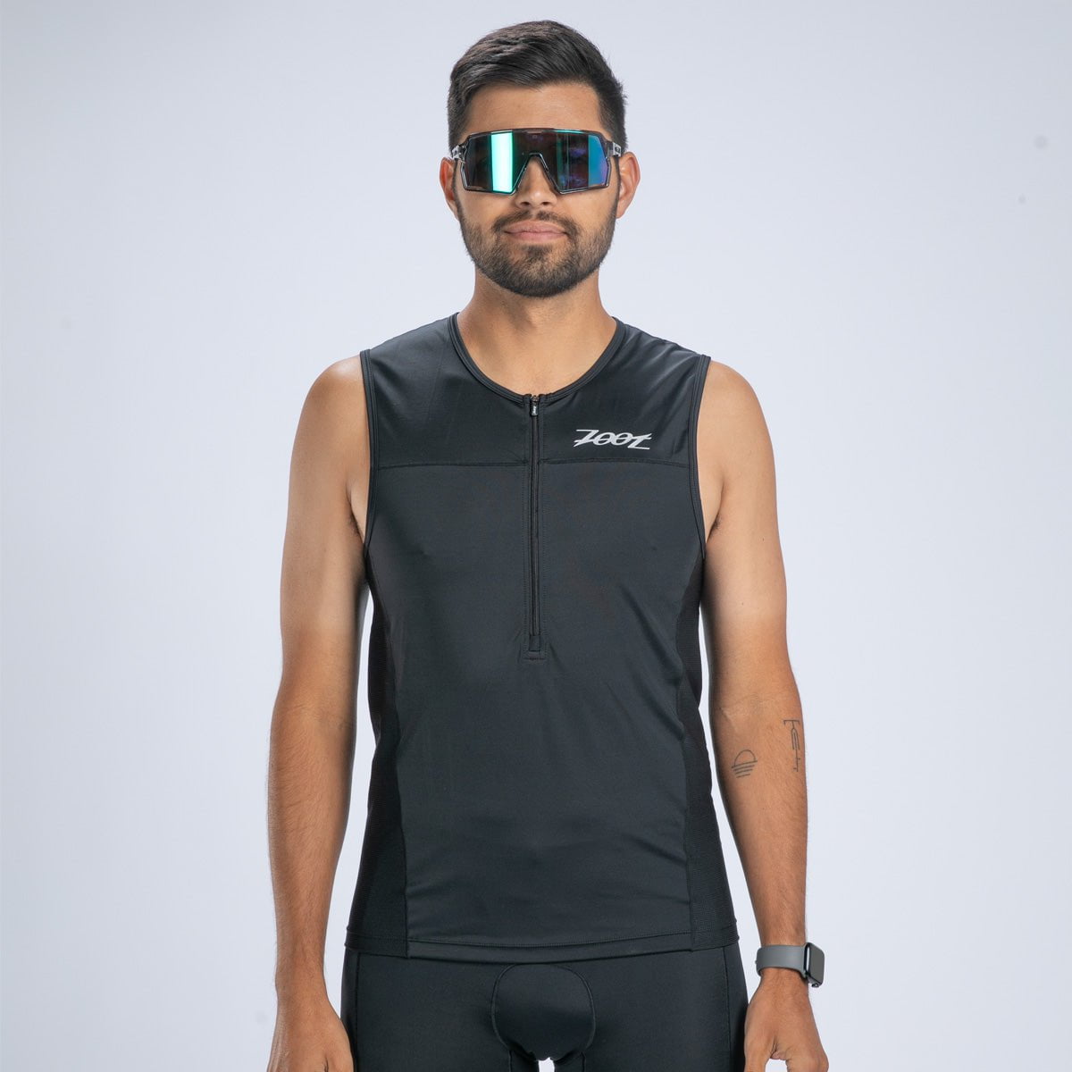 Men's Core Tri Tank - Breathable Workout Top for Gym & Running - Jet Black - Perfect for Fitness Training & Active Lifestyle